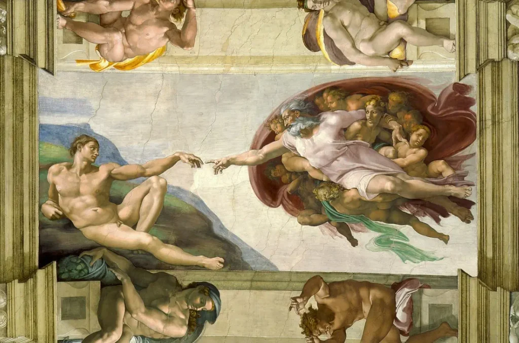 Crearea lui Adam din Capela Sixtină Vatican