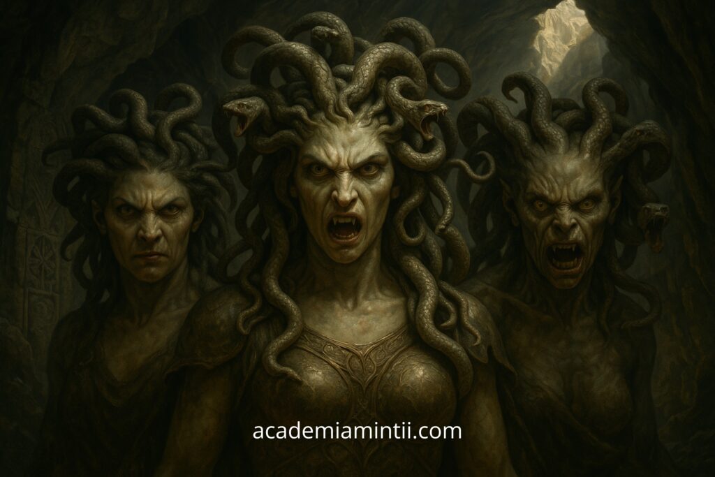 Cele 3 Gorgone din mitologie: Medusa, Stheno și Euryale