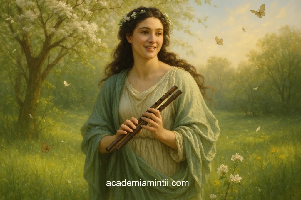 Cele 9 muze din mitologie: Euterpe, muza muzicii și a instrumentelor de suflat.