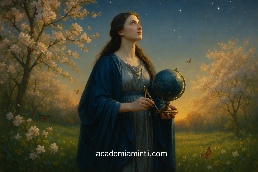 Cele nouă muze din mitologie: Urania este muza astronomiei și a astrologiei.